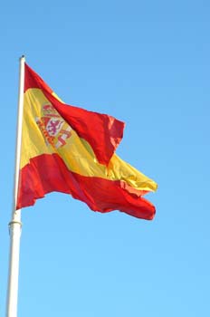 Bandera de España en la Plaza de Colón, Madrid