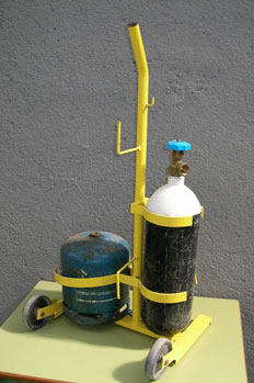 Soldador oxibutano, botellas