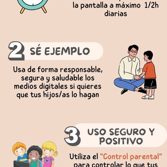 Infografía sobre bienestar digital para infantil