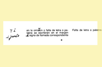 Signo de corrección: falta de letra