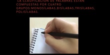 PRIMARIA - 5º - LENGUA- CLASIFICACIÓN DE PALABRAS SEGÚN SUS SÍLABAS - FORMACIÓN