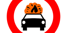 Entrada prohibida a vehículos que transporten mercancías explosi