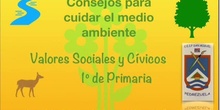 Consejos para cuidar el Medio Ambiente. Primero de Primaria