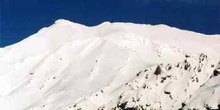 Cumbre nevada del volcan Ruapehu, Nueva Zelanda