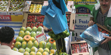 Vendedor del Mercado de abastos de Sao Paulo, Brasil