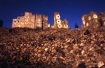 Edificaciones en Shahara, Yemen