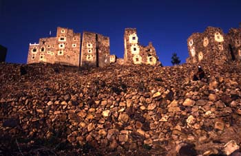 Edificaciones en Shahara, Yemen