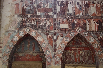 Arcosolioa decorados. San Miguel de Foces, Huesca
