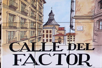 Indicativo de calle, Calle del Factor, Madrid