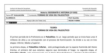 Formas de vida en el Paleolítíco