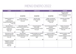 Menú Enero 2022