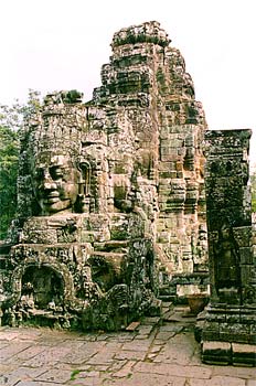 Plano de los edificios, detalle de una de las caras del Bayon de