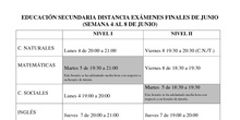 Examenes Evaluación Ordinaria Distancia 2017/18