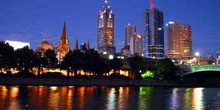 Vista nocturna de Melbourne, Australia