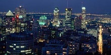 Vista nocturna de Montreal, Canadá