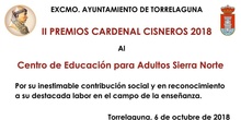 Premio Cardenal Cisneros al CEPA Sierra Norte 