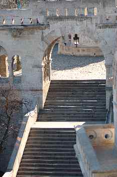 Escaleras de acceso al Bastión de los Pescadores, Budapest, Hung