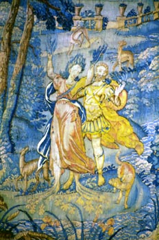 Tapiz flamenco (Representación del mito de Apolo y Dafne), Sacri