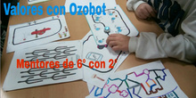 Valores con Ozobot: mentores de 6º con 2º (fotos al inicio, vídeos al final)
