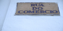 Cartel de la calle Rua do Comércio, Paraty, Rio de Janeiro, Bras