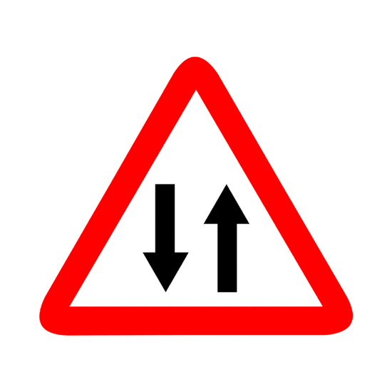 Peligro: Circulación en ambos sentidos