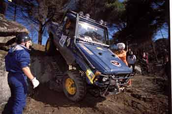 Indicación del copiloto en un rally