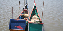 Barcas tradicionales, Campamento de pescado, Alunaga, Sumatra, I