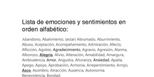 LISTA DE EMOCIONES