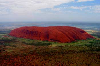 Ulurú desde el aire, Alice Springs, Australia