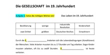 Gesellschaft im 19. Jahrhundert (Arbeitsblatt) - 4º ESO