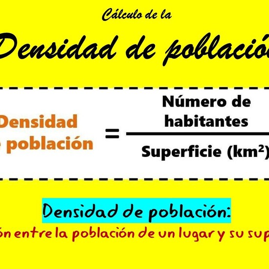 Fórmula para el cálculo de la densidad de población
