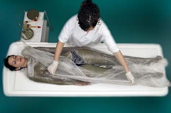 Envolturas de arcillas y algas: retirada sábana envolvente