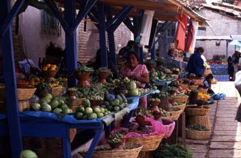 Puestos de verduras en San Cristóbal de las Casas, México