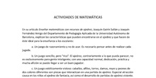 Seminario ajedrez Actividades matemáticas