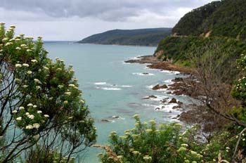 Costa del sur de Australia en la Great Ocean Road