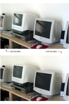 Efecto del filtro polarizador