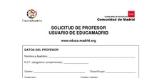 Solicitud usuario EducaMadrid Profesores