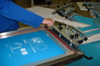 Colocación de tinta en la pantalla