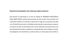 Situación de aprendizaje para radios escolares: Una radio para mujeres pioneras