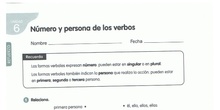 NÚMERO Y PERSONA DE LOS VERBOS