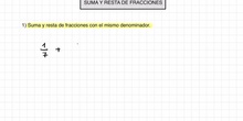 Suma y resta de fracciones con el mismo denominador