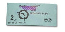 Tiquet de la compañía de transporte público (RATP) de París