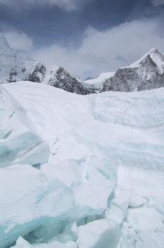 Paredes de hielo en glaciar