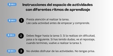 Instrucciones espacio de actividades con diferentes ritmos de aprendizaje