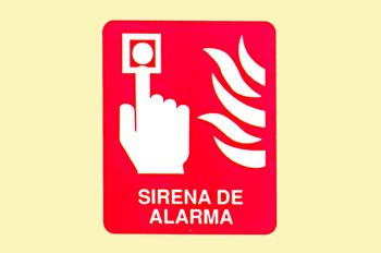 Incendio: sirena de alarma cuadrada