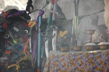 Equipo y arroz de bendición