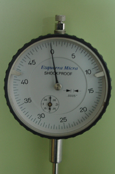 Comparadores. Detalles de la esfera calibrada.