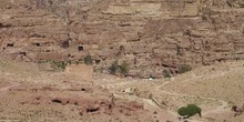 Vista panorámica de la entrada de Petra, Jordania