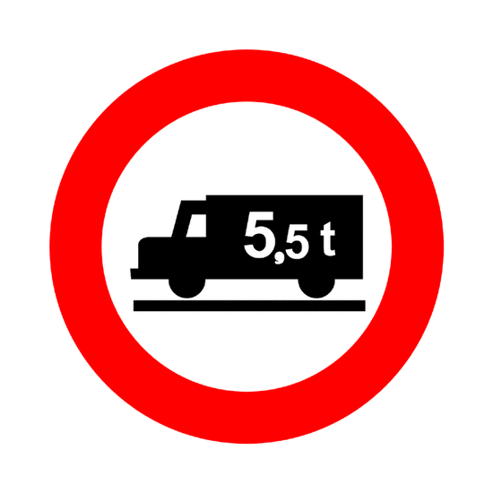 Entrada prohibida a vehículos destinados al transporte de mercan