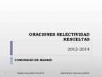 2º BACH-Oraciones PAU Madrid 2012-15